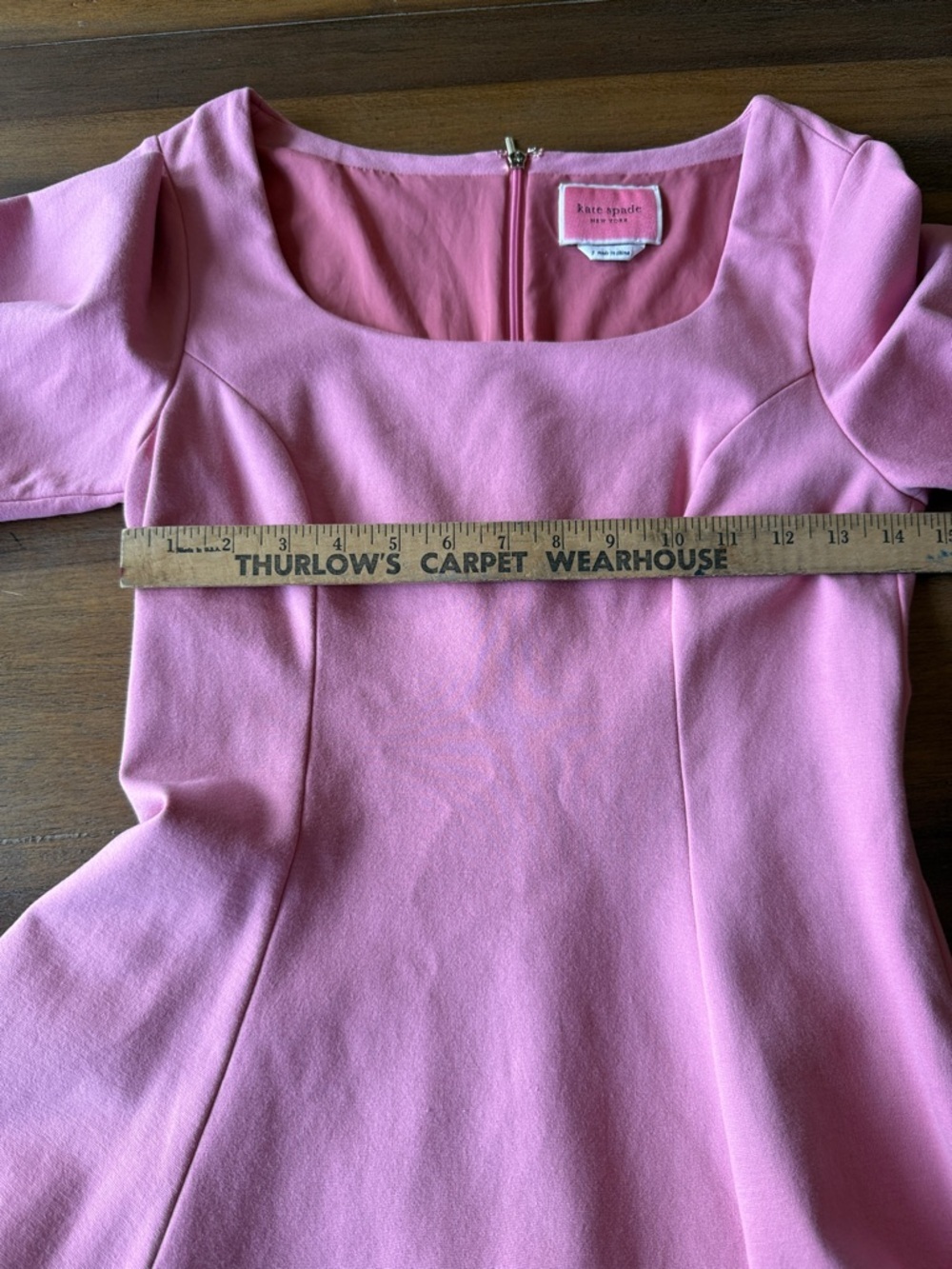 kate spade Blush Pink Square Neck Puff Sleeve Mini Dress - NWOT - Picture 8 of 10